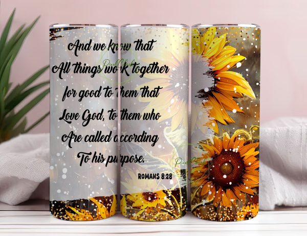 Sunflower and Bible Verse Tumbler For Cheap