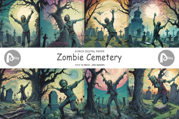 Digital Paper Zombie Halloween Online