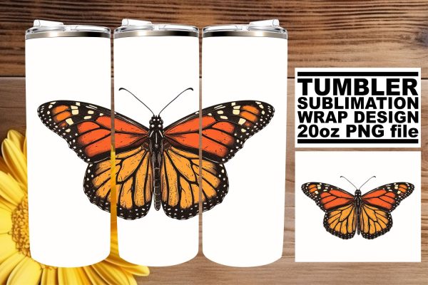 Delicate Dance: Butterfly Sublimation Wrap for 20oz Tumblers Online Sale