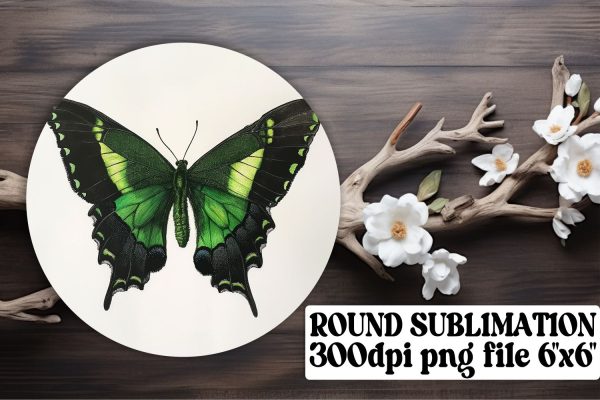 Elegant Butterfly Circle Sublimation for Keychains & Car Coasters on Sale