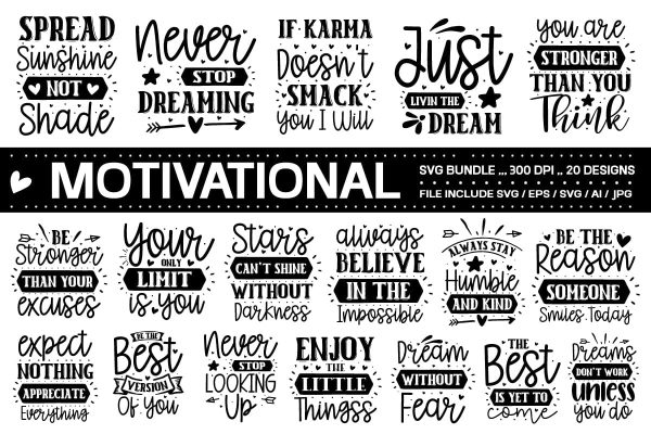 Motivational Svg Bundle   20 Design For Cheap