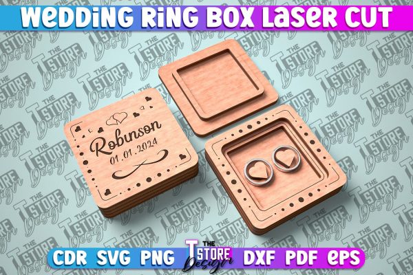 Wedding Ring Box Laser Cut | Jewelry Box Laser Cut SVG Design Fashion