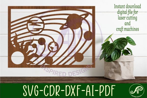 Solar system wall art sign, SVG file. vector space sign Online