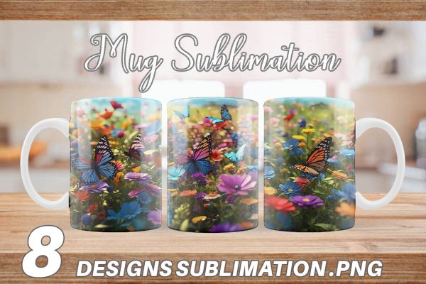 Mug Wrap Flower and Butterfly Discount