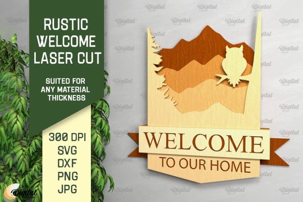 Rustic Welcome Laser Cut. Welcome Sign SVG Online Sale