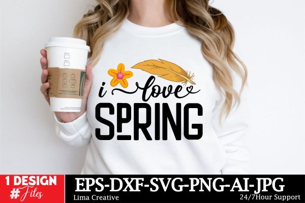 I Love Spring SVG Cut File Supply