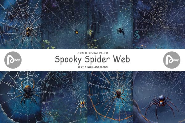 Digital Paper Spooky Spider Web For Discount