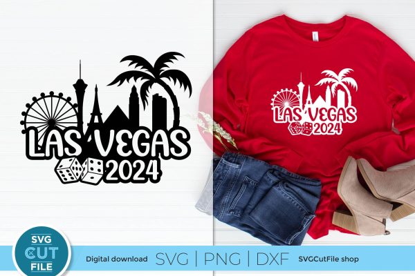 Las Vegas svg with 2024 for a Girls Trip Birthday Weekend, Crew, Family Trip, Vacation Fashion