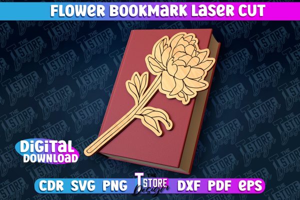 Flower Bookmark Laser Cut | Bookmark Laser Cut Design | CNC Files on Sale