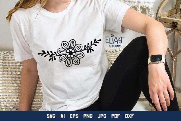 Wildflower SVG Border, Floral Border SVG Cut File. Fashion