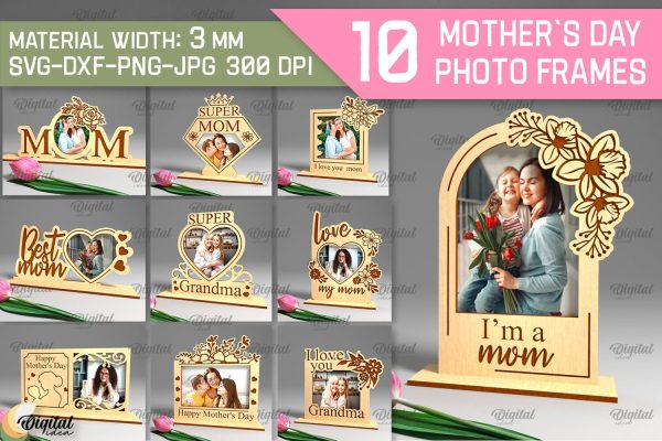 Mother`s Day Photo Frame SVG Bundle. Photo Frame Laser Cut Sale