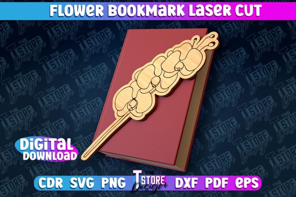 Flower Bookmark Laser Cut | Bookmark Laser Cut Design | CNC Files Sale