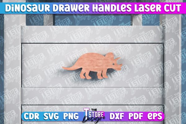 Dinosaur Drawer Handles Laser Cut | Laser Cut SVG Design | CNC Files Online now
