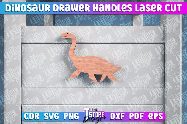 Dinosaur Drawer Handles Laser Cut | Laser Cut SVG Design | CNC Files Online Sale