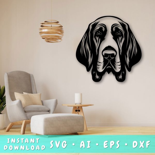 Bloodhound Laser SVG Cut File, Bloodhound Glowforge File, Bloodhound DXF, Bloodhound Wall Art SVG Sale