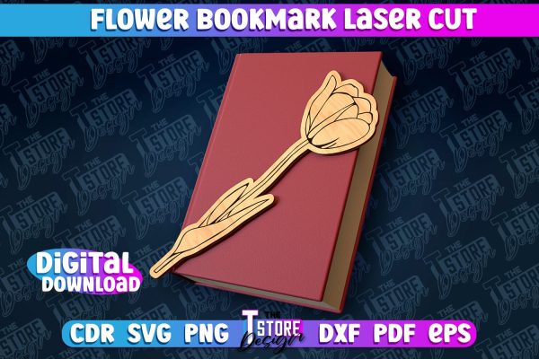 Flower Bookmark Laser Cut | Bookmark Laser Cut Design | CNC Files Discount