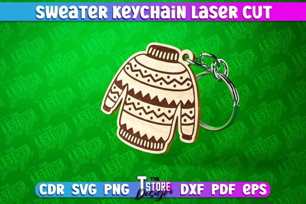 Sweater Keychain Laser Cut | Keychain Laser Cut Design | CNC Files Online now
