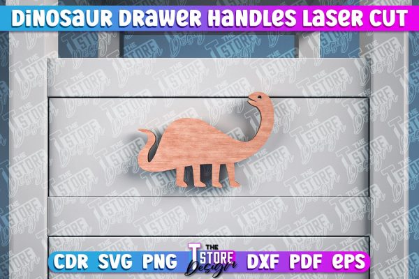 Dinosaur Drawer Handles Laser Cut | Laser Cut SVG Design | CNC Files Cheap