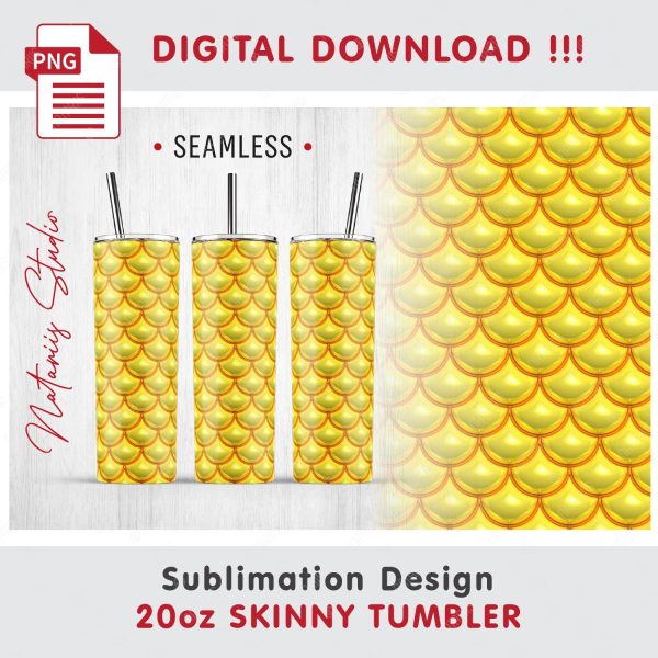 Puffy Mermaid Scales Pattern - 20 oz Skinny Tumbler. Sale