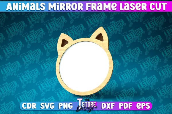 Cat Mirror Frame Laser Cut SVG | Home Design Laser Cut Sale
