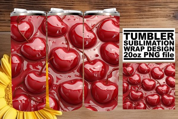 Vibrant Fruit Pattern Tumbler Wrap Design, Spring Sublimation Art Online Sale