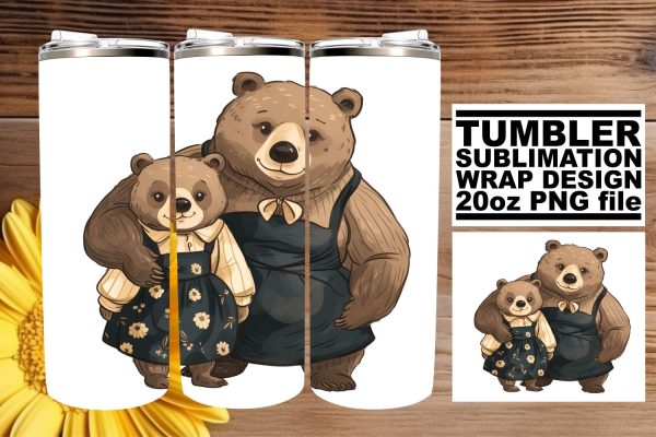 Mother s Day Blessings Mama Bear Sublimation Tumbler Art - Honor Mom s Kindness Sale