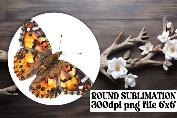Charming Butterfly Circle Sublimation for Keychains and Car Drink Coasters Fashion