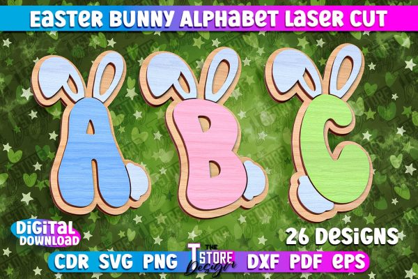 Easter Alphabet Laser Cut | Easter Design | CNC Files For Discount