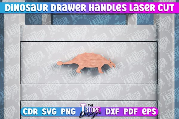 Dinosaur Drawer Handles Laser Cut | Laser Cut SVG Design | CNC Files For Cheap