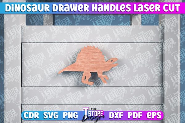 Dinosaur Drawer Handles Laser Cut | Laser Cut SVG Design | CNC Files Cheap