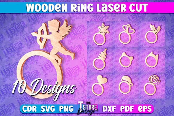 Wooden Ring Laser Cut SVG Design | Laser Cut Design Sale