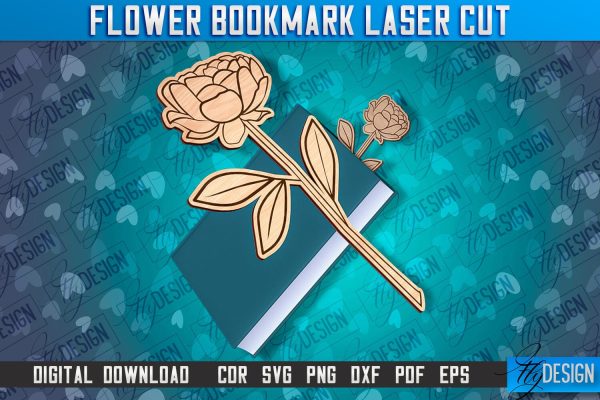 Flower Bookmark Laser Cut | Bookmark Laser Cut Design | CNC Files Online Sale