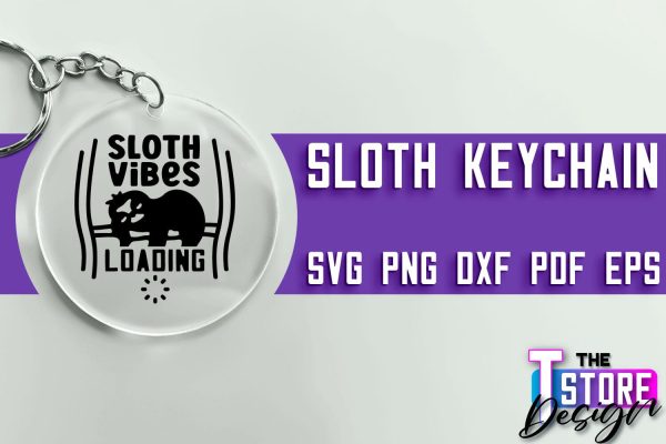 Sloth Keychain SVG Design | Lazy Design SVG | SVG File Online now