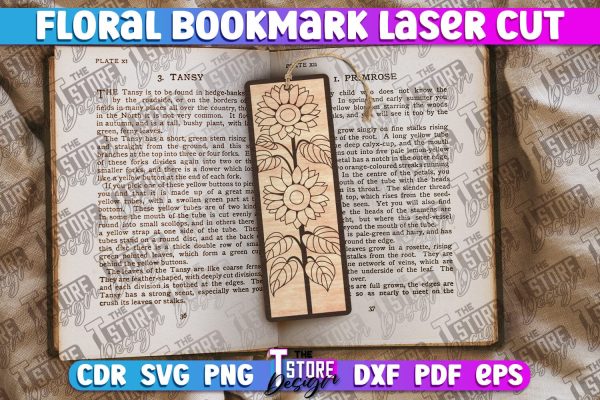 Floral Bookmarks Laser Cut | Bookmark SVG | Book Lover Fashion