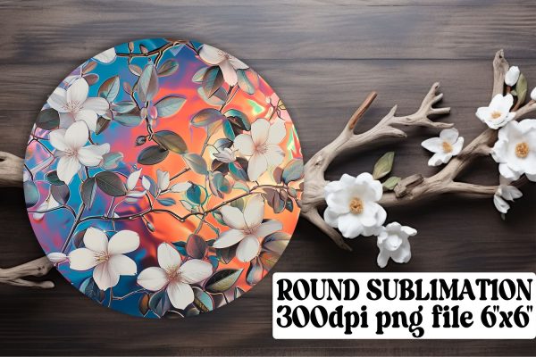 Elegant Blossom Circle Sublimation Kit: Keychain, Coaster, Ornament Set For Cheap
