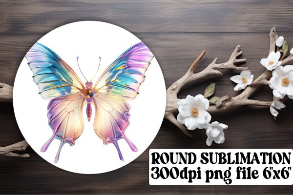Whimsical Butterfly Sublimation Circle for Keyrings and Car Drink Holders Online Hot Sale