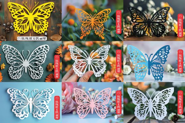 Butterfly Papercut Card Template SVG Bundle Hot on Sale