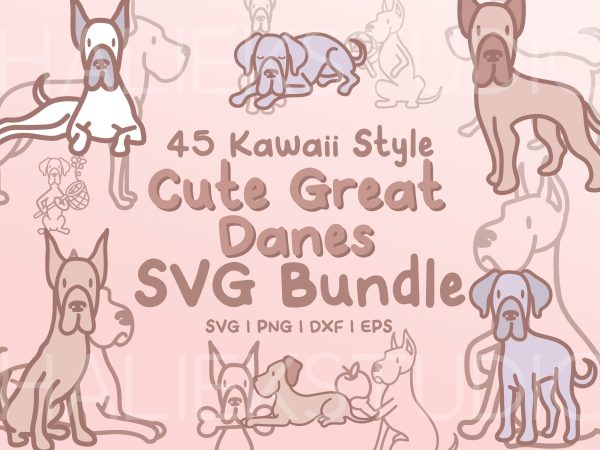 Cute Great Danes SVG Design Set Fashion
