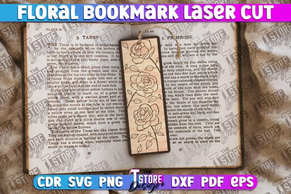 Floral Bookmarks Laser Cut | Bookmark SVG | Book Lover on Sale