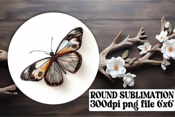 Delicate Butterfly Round Sublimation for Keychains & Car Accessories Hot on Sale