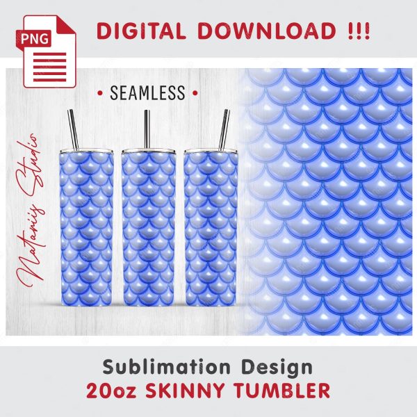 Puffy Mermaid Scales Pattern - 20 oz Skinny Tumbler. For Cheap