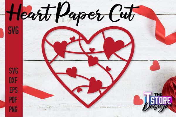 Heart Paper Cut Design | Love Paper Cut SVG | Heart Design Hot on Sale