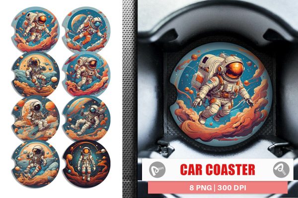 Car Coaster Astronaut Illustration Cheap