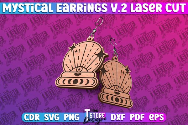 Mystical Earrings Laser Cut | Accessories Laser Cut Design | CNC Files v.2 For Cheap