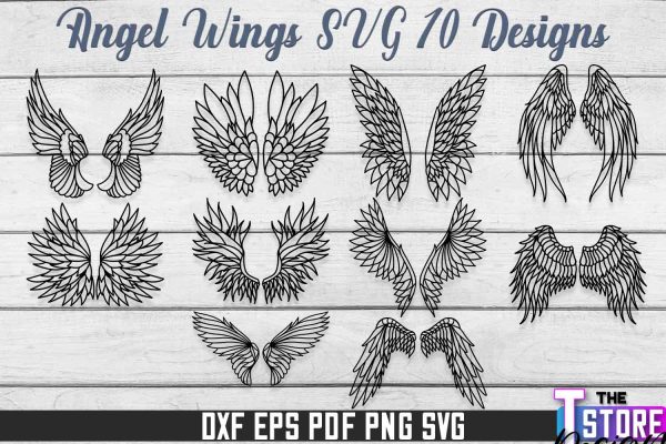 Angel Wings SVG Design | Angel SVG Design | SVG File Supply