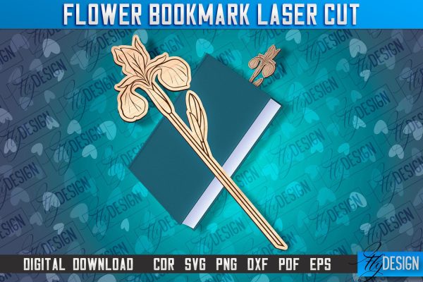 Flower Bookmark Laser Cut | Bookmark Laser Cut Design | CNC Files Sale