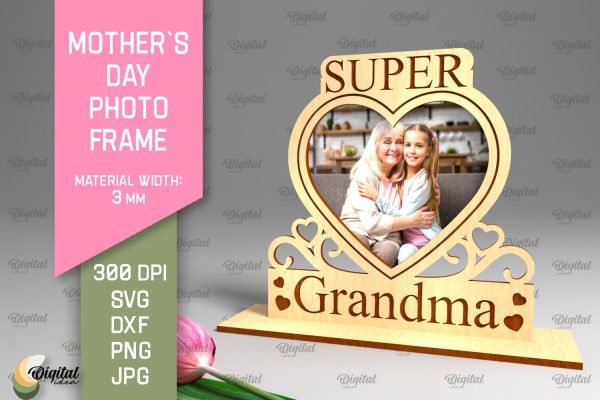 Mother`s Day Photo Frame SVG. Photo Frame Laser Cut Supply