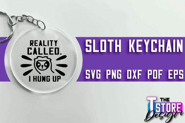 Sloth Keychain SVG Design | Lazy Design SVG | SVG File For Discount