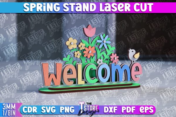 Spring Stand SVG Design | Summer Decorative Stand | 3D Stand Supply