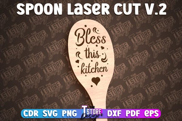 Spoon Laser Cut Design | Kitchen Design | Home SVG on Sale